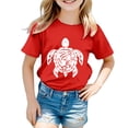 thumbnail image 1 of FhsagQ Mode Décontractée Imprimée pour Garçon et Fille, Col Rond, Manches Courtes, T-Shirt Ample, Taille 6 à Moins, Rouge de Pâques, 6-7 Ans, 1 of 3