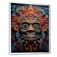 thumbnail image 2 of Designart "Blue Orange Mexico Vibrant Aztec Mask" Mexico Floater Framed Wall Decor, 2 of 7