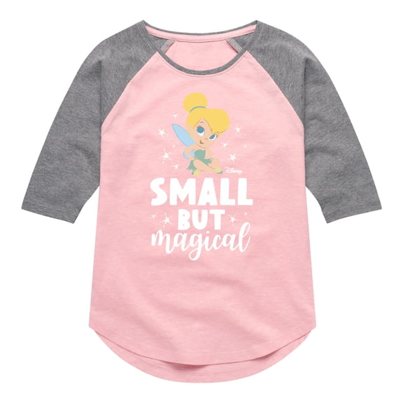 Tinker Bell - Small But Magical - Toddler And Youth Girls Raglan Graphic T-Shirt