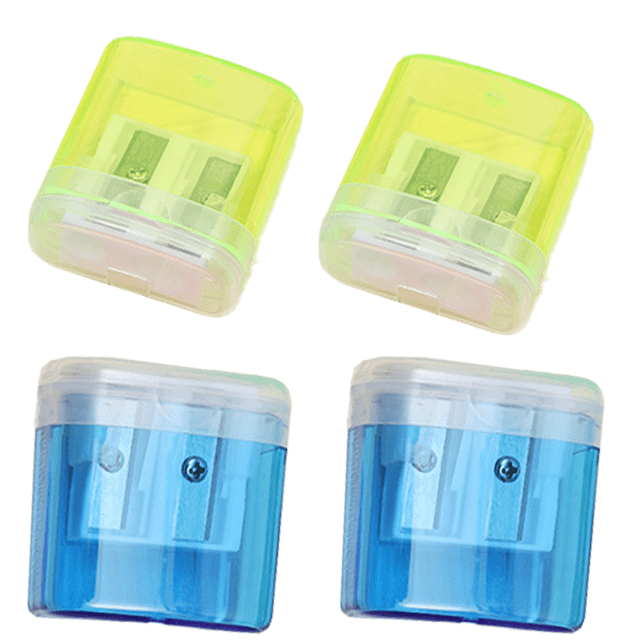4 sacapuntas pequeños, sacapuntas para niños, sacapuntas de colores