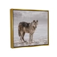 thumbnail image 3 of Stupell Industries Lone Coyote Wolf Snowy Field Landscape Intricate Details Graphic Art Metallic Gold Floating Framed Canvas Print Wall Art, Design by Kelley Parker, 3 of 6