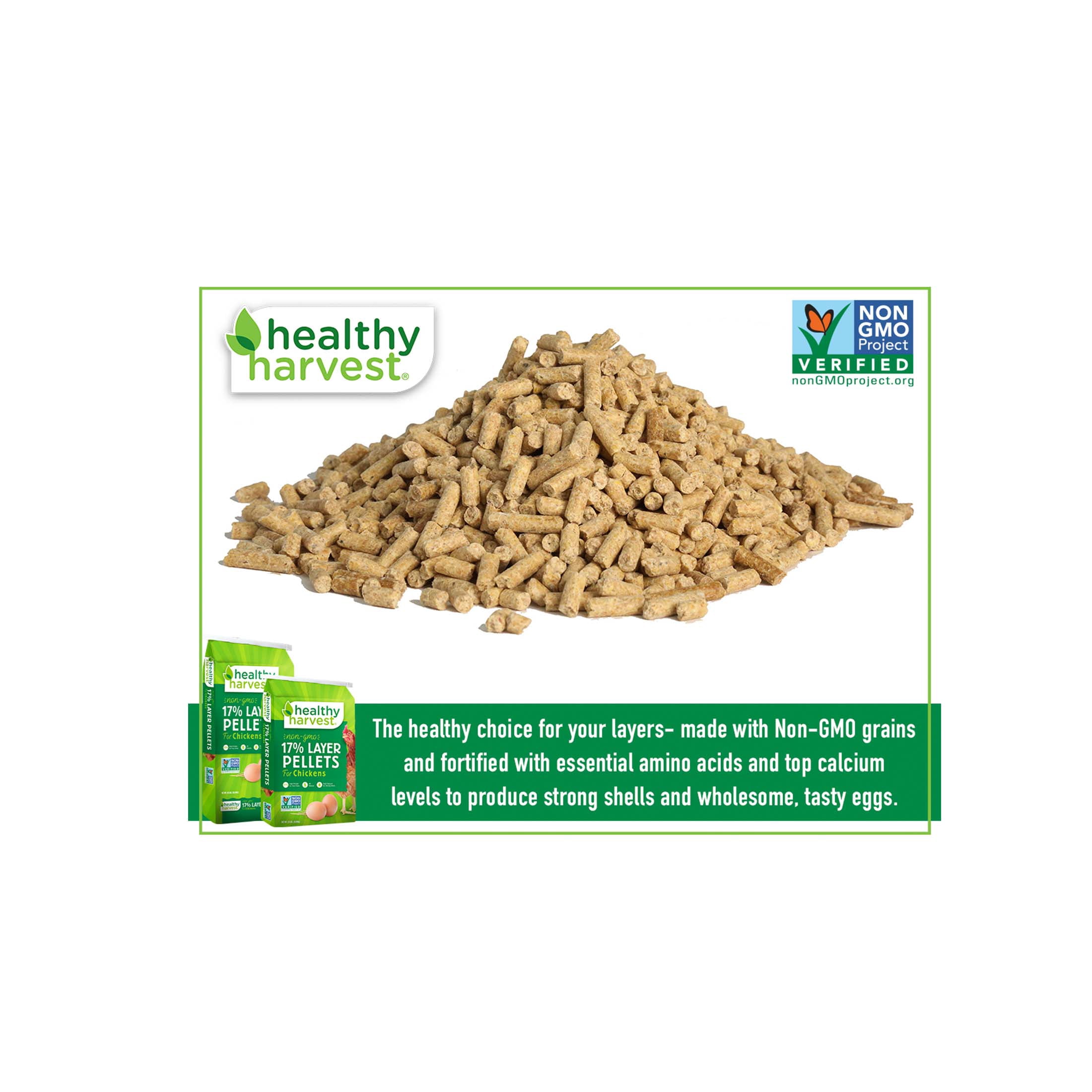 (2 pack) Healthy Harvest Non-GMO Chicken Feed Crumbles for Egg Laying Hens, 40 lb Bag