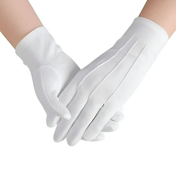 TELOLY 2026 New White Cotton Gloves Women,9.45 Inch White Gloves Costume for Men,Breathable Thin Cotton,Comfortable for Spa,Lotion,Sleeping,Formal,Cosplay,Jewelry Inspection (L)