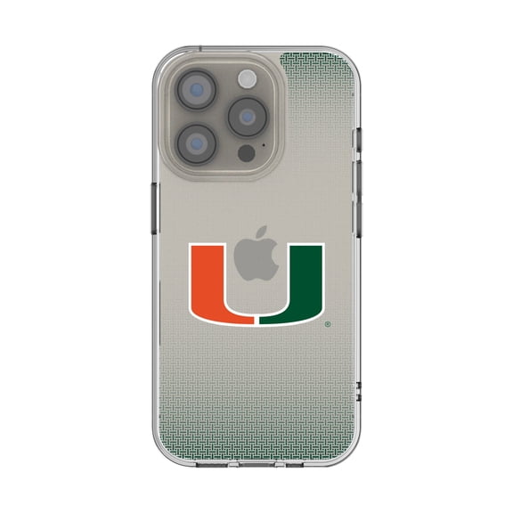 Miami Hurricanes Linen Logo iPhone Clear Case