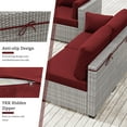 thumbnail image 4 of Snubbull 8-piece Patio Furniture Cushions, Replacement Outdoor Cushions for 3-Seat Sectional Sofa, Waterproof & Zipped, 25.6"*23.6"*4", Burgundy, 4 of 8