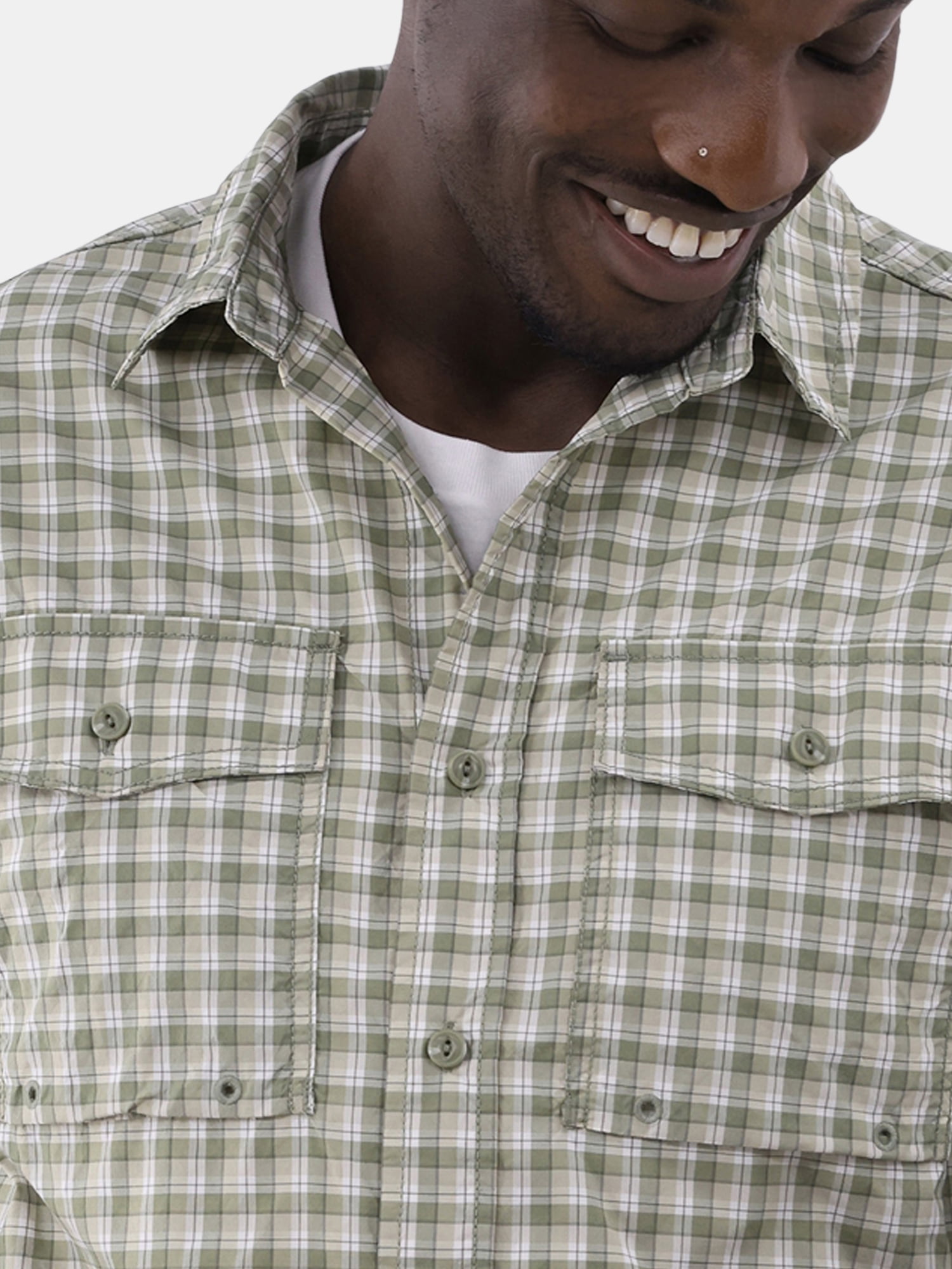 Ozark Trail Men's & Big Men's Upstream Shirt with Long Sleeves, UPF 50+, Sizes S-3XL