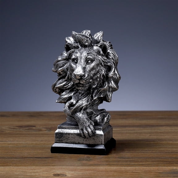 wtgtog Resin Lion Ornament, Resin Material Exquisite Craftsmanship, Unique Design Decorative, For Living Room Study & Bookcase, Animal Figurine