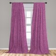 thumbnail image 5 of Ambesonne Hot Pink Curtains, Black Hearts Romantic, Pair of 28"x84", Fuchsia Black, 5 of 5