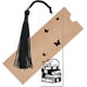 thumbnail image 1 of Marcadores de libros de gato negro, acrílico transparente con borlas, diseño de gato durmiendo sobre libros, mariposa, rectangulares transparentes., 1 of 7