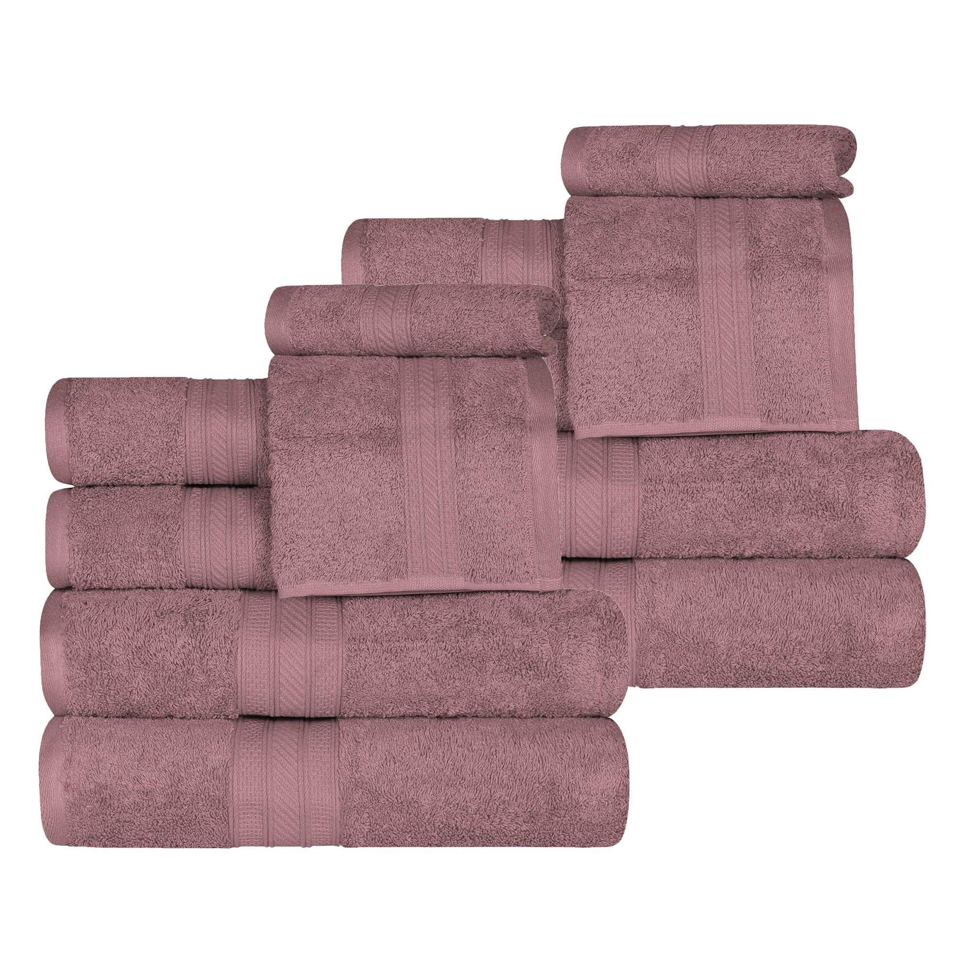 Superior Atlas Cotton Heavyweight 12 Piece Towel Set, Grape Shake
