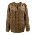 thumbnail image 5 of VISALY V Neck Pullover Sweater Knit Sweater Women's Oversized Chunky Cable Knit Pullover Sweaters V Neck Long Sleeve Loose Cotton Sweaters Crochet Sweaters Fall Sweatshirt Coffee 4Xl, 5 of 6