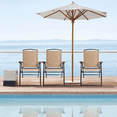 thumbnail image 4 of Homall 2-Piece Beige Folding Sling Chair Set for Patio, Deck, Camping & Poolside Use, 4 of 7