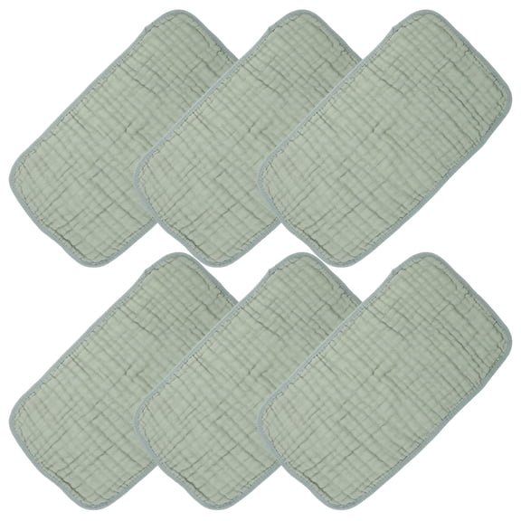 AURARMLET 6pcs Baby Bath Washcloths Dark Green Muslin Cloths for Newborns and Toddlers Bathing Care