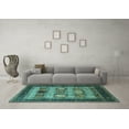thumbnail image 3 of Ahgly Company Indoor Rectangle Oriental Turquoise Blue Industrial Area Rugs, 5' x 7', 3 of 4