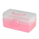 thumbnail image 4 of Caja de almacenamiento plegable con asa, organizador multiusos para escritorio, cosméticos y joyas. rosa y S, 4 of 9