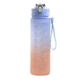 thumbnail image 2 of AuroraX 750ml Water Bottle Time Markings Leakproof Water Bottle Gym BPA Free Plastic Wide Mouth Dishwasher Safe Outdoor Travel Water Bottle Blue, 2 of 6