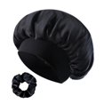 thumbnail image 4 of Gorro de satén para el cabello rizado y con textura, ideal para el baño. Negro, 4 of 9