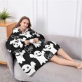 thumbnail image 5 of Oversized Wearable Blanket Hoodie,Black Halloween Ghosts with Boo Sherpa Blanket Hoodie with Super Pockets,Super Warm Fuzzy Pullover for Women & Men, 5 of 6