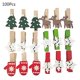 thumbnail image 1 of Mini pinzas para ropa YONGSHENG clips de madera navideños 100 piezas, 1 of 5