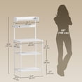thumbnail image 2 of Distressed White Kitchen Baker's Rack with Power Outlets & Adjustable Shelves - Coffee Bar Station for Living Room, Dining & Entryway Storage, 2 of 7