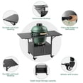 thumbnail image 4 of BBQ Grill Outdoor Grill Table for Big Green Egg Style BBQ, Metal Grill Cart with 2 Folding Panels, Compatible with up to Large Green Egg, Kamado Joe Jr,BBQ Utensils, 4 of 11