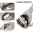 thumbnail image 3 of Sling Bag for Women Crossbody Purse Vegan Leather Fanny Pack Chest Bag Camel Brown, 3 of 5