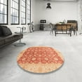 thumbnail image 4 of Ahgly Company Machine Washable Indoor Round Abstract Bright Orange Area Rugs, 3' Round, 4 of 7