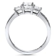 thumbnail image 2 of Pompeii 1/3ct Three Stone Princess Cut Diamond Engagement Ring 14K White Gold (H,SI2), 2 of 2