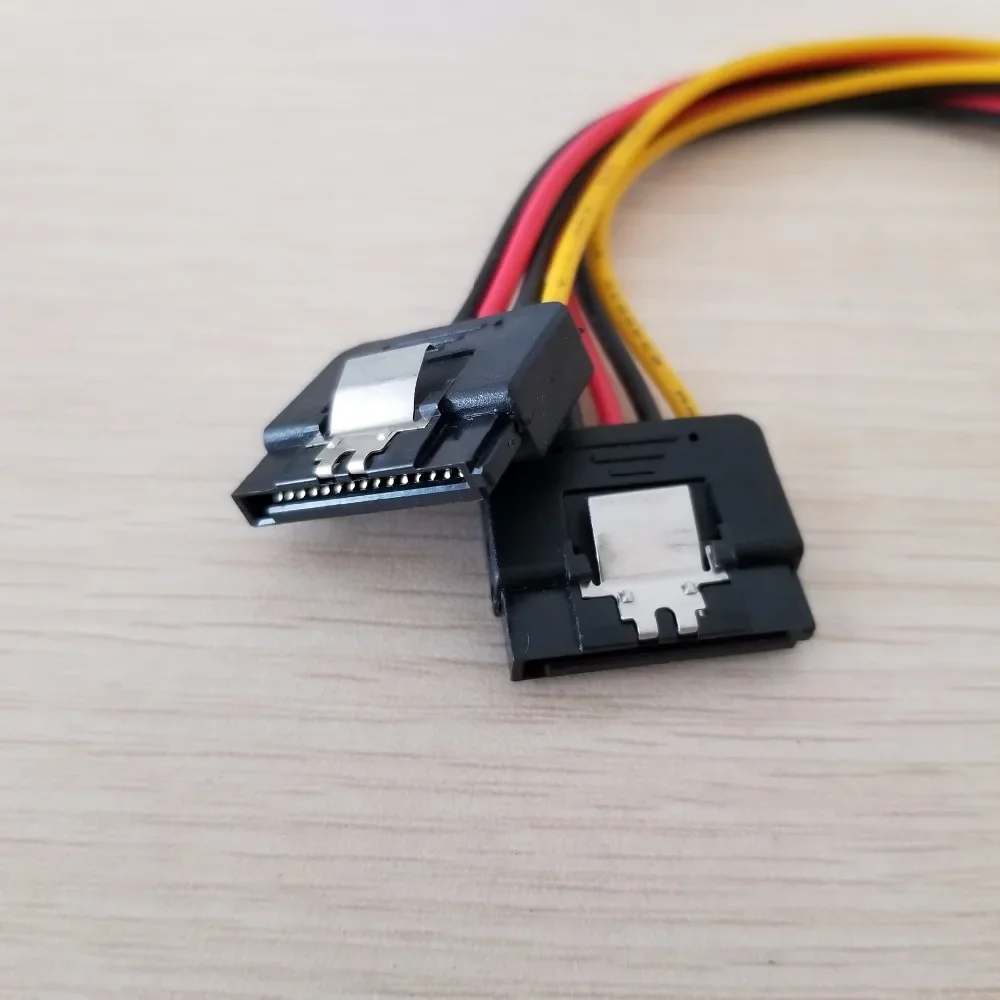 SATA Adapter to Dual 15Pin Power Cable Y Splitter Female  Male Pure Copper with Buckle for PC Chassis DIY