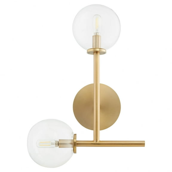 Rovi 2 - Light Aged Brass Brass Mid Century Modern Wall Sconce