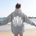 thumbnail image 5 of Women Girls Graphic Oversized Hoodies Print Sweatshirts Ocean Themed Graphic Pullover Aesthetic Preppy Hoodies (A2-Grey M), 5 of 6