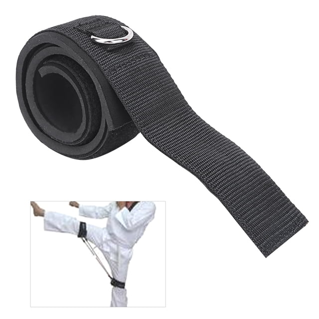 Anillo 2D de algodón negro, cuerda elástica, tobillo, muslo, ejercicio físico, piernas, puño, accesorios de entrenamiento de fuerza ajustables, negro 2D