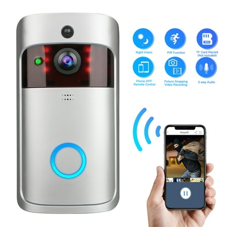 Key Ring Video Camera - EEEKit Wifi DoorBell, Smart HD Security Camera Video Phone Door Bell with Two-Way Talk Visual Ring Home Secure Cam Record, App Control for iOS Android