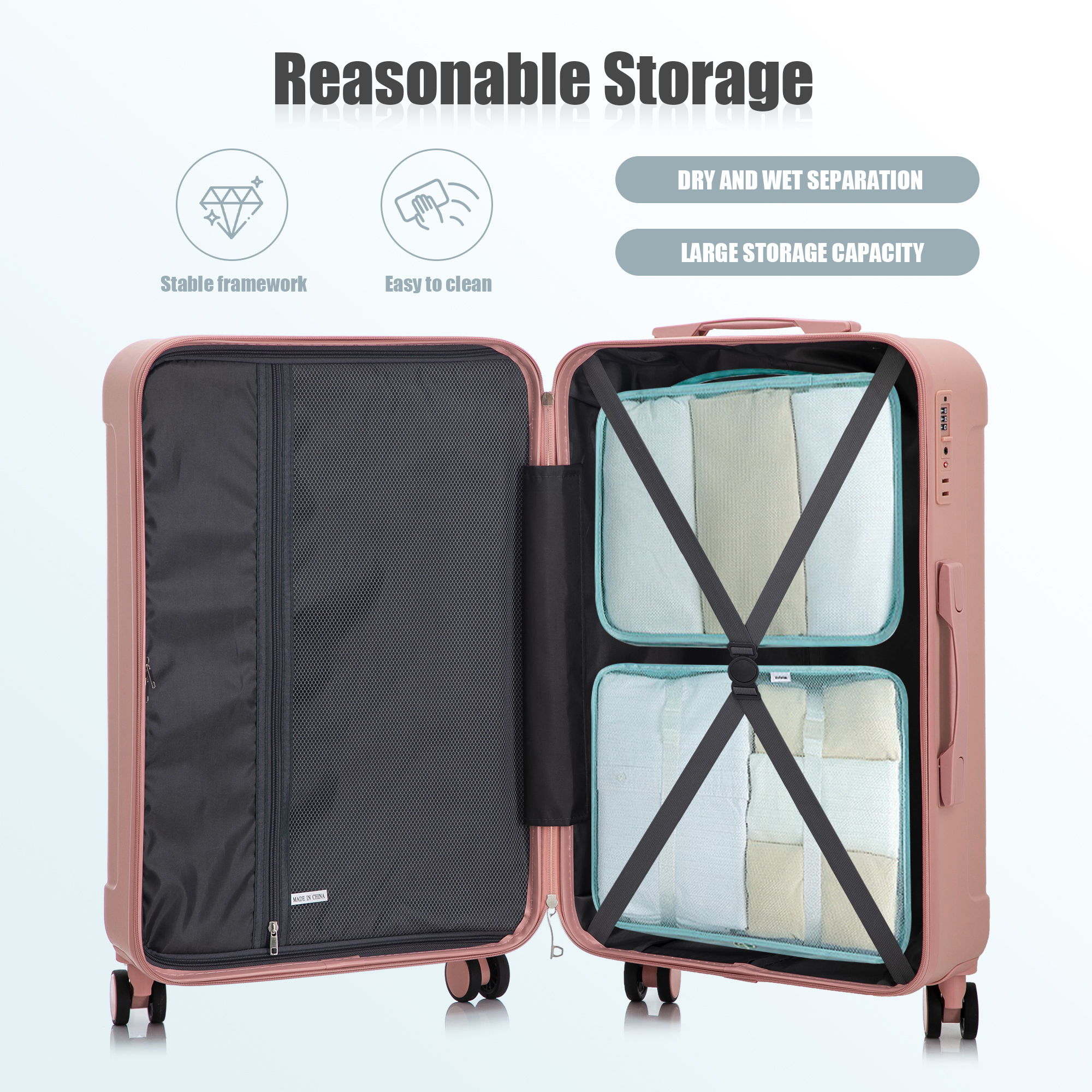 20"/24"/28" 3 pcs/set in ABS Spinner Wheel Luggage, Carry on Suitcase