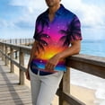 thumbnail image 4 of SCSAlgin Mens Hawaiian Shirt, Short Sleeves Button Down Beach Clothing, Summer Flamingos Casual Aloha Floral Shirts, 4 of 5