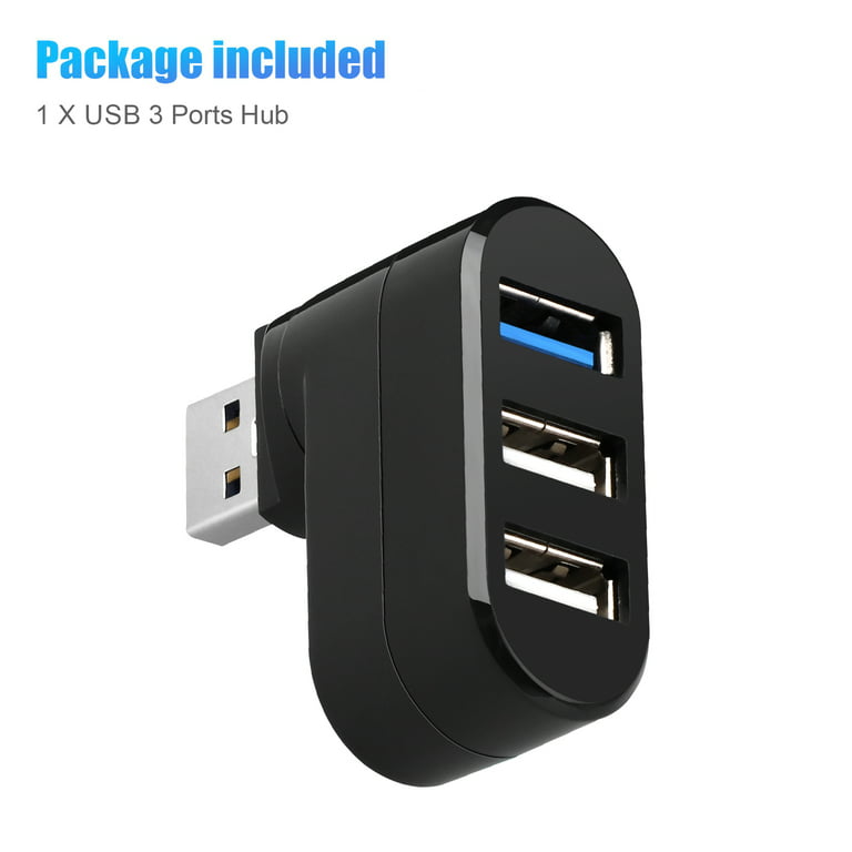 3-Port USB 3.0 Hub 5Gbps High Speed USB HUB for PC Laptop Macbook Computer  Tablet Notebook and More(Black)