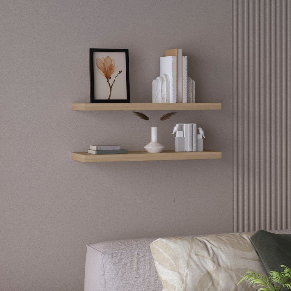 Ecco 31.5" Wide Floating Shelves  Set of 2 Engineered Wood Beige