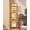 Brown, variant on Corner Shelf with LED Light, 6-Tier Corner Bookshelf for Small Space, Narrow Display Corner Shelf Stand with Storage Rack, for Living Room, Bedroom, Pink