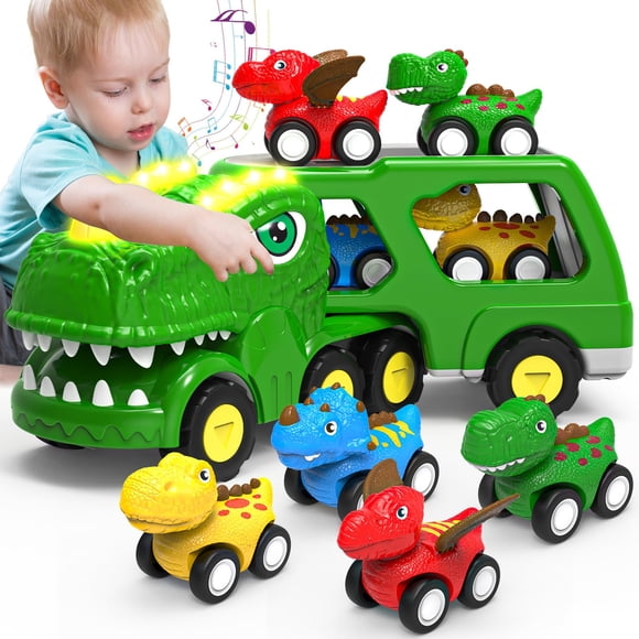 Camiones de juguete HEGUD con dinosaurios para niños pequeños de 1 a 5 años