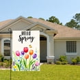 thumbnail image 2 of Hello Spring Tulip Garden Flag For Home Outdoor Garden Yard Decor 12x18 Inch, 2 of 5