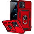 thumbnail image 1 of KOMI pour iPhone 12 Mini Étui avec Protection d'Objectif de Caméra, Protecteur d'Écran HD, Protection contre les Chutes à Double Couche de Qualité Militaire, Support Magnétique avec Anneau, Support de Pied, Étui de Protection pour iPhone 12 Mini 5.4 Pouces, 1 of 5