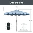 thumbnail image 5 of Better Homes & Gardens Outdoor 9 Foot Blue Scallop Premium Crank Lift and 3 Position Tilt Market Patio Umbrella, 5 of 10