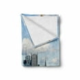 thumbnail image 2 of New York Soft Flannel Fleece Throw Blanket, Liberty and Manhattan Island in a Warm Spring Day Landscape Photograph, Cozy Plush for Indoor and Outdoor Use, 60" x 80", Multicolor, by Ambesonne, 2 of 6