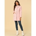 thumbnail image 2 of INSPIRE CHIC Manteau d'Hiver pour Femme à Simple Boutonnage Mi-Long Rose TP, 2 of 6