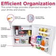 thumbnail image 3 of Frigidaire 1.6 Cu. ft. Retro Mini Fridge with Side Bottle Opener, Compact Refrigerator with Freezer Compartment, White, 3 of 11