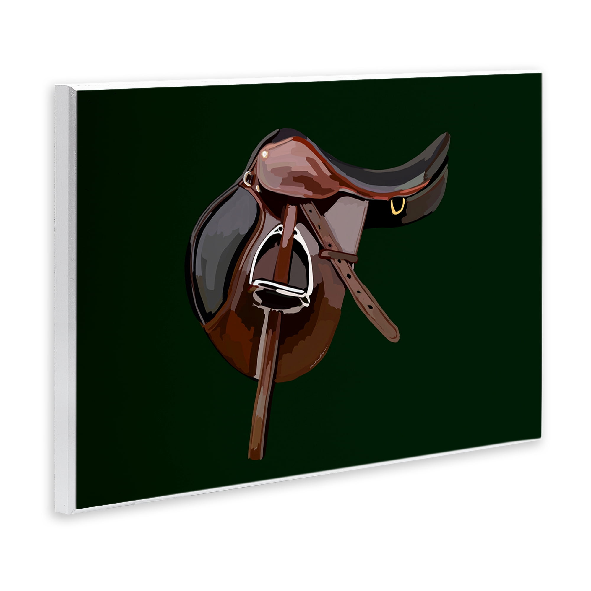Stupell Industries Western Horse Saddle Abstract Painting Unframed Art Print Wall Art, 19 x 13