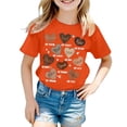 thumbnail image 1 of FhsagQ le 7 Juillet T-Shirt Décontracté Mode Enfant Imprimé Col Rond Manches Courtes Petite Fille le 7 Juillet T-Shirts Taille 7/8 Pâques Filles T-Shirts Été Taille 6T Été Orange 10-11 Ans, 1 of 4