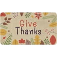 thumbnail image 1 of Protikol Give Thanks Fall Thanksgiving Welcome Door Mats Low-Profile Yard Non-Slip Doormat Indoor Outdoor Entryway Decor Throw Rug Burlap 17 X 30 Inch, 1 of 5