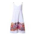 thumbnail image 1 of Little Girls White Colorful Wildflower Print Summery Dress 5/6, 1 of 7