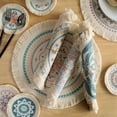 thumbnail image 2 of piezas de manteles individuales estampados con borlas bohemias, posavasos estampados para el hogar, aislamiento, forma circular, accesorios para la mesa de la cena, C, 2 of 5